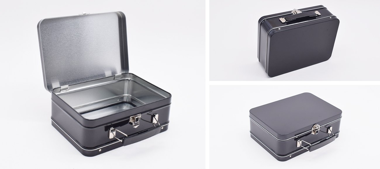 Custom Recyclable Tin Boxes with Handle Detail