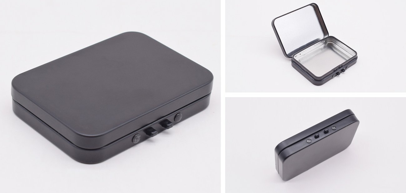 Empty Child-Resistant Tin Box Details