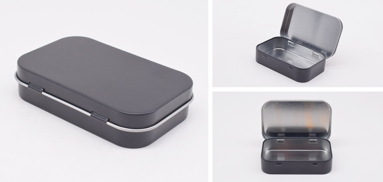 Custom Small Rectangle Hinged Tin Box Details