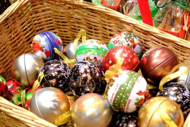 Ball-Shaped Tin Boxes That Double as Holiday Decor